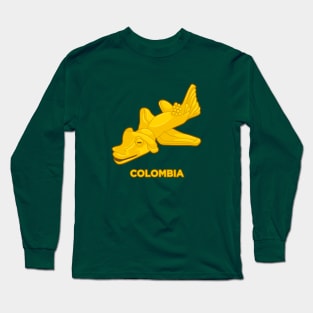 An extrange colombian pre columbus indigenous golden design of an animal Long Sleeve T-Shirt